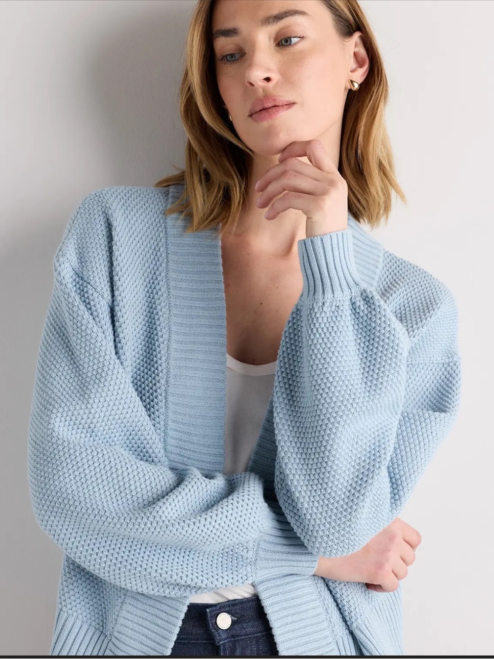 Quince Organic Cotton Waffle Stitch Sweater - Picture 2 of 5